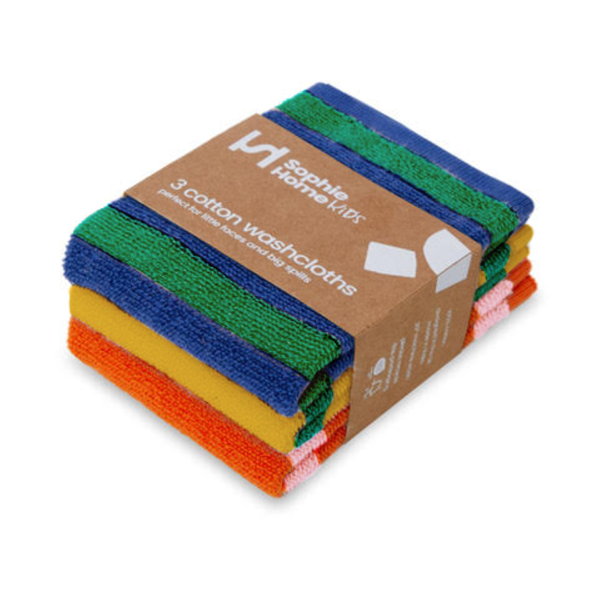 Re usable Eco Friendly Washcloths Stripe Three Little Pigs